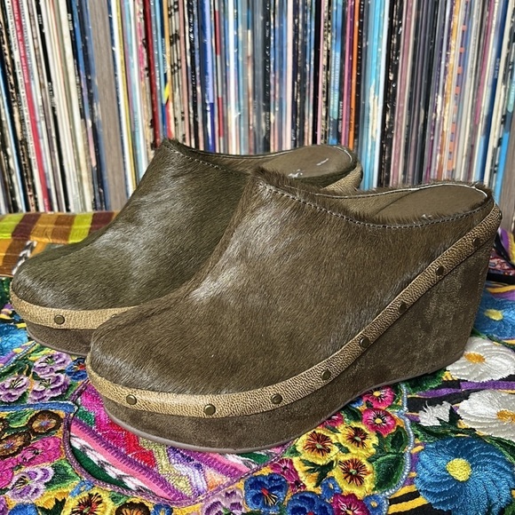 Antelope Collection Calf Hair Mules in Brownish Green Size 36 - Picture 4 of 10